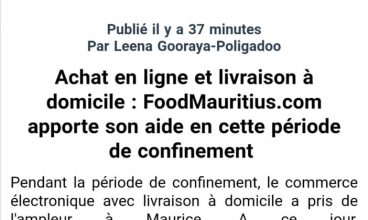 Defimedia.info – Achat en ligne et livraison à domicile : FoodMauritius.com apporte son aide en cette période de confinement